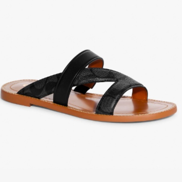 New Coach Harlan Black Sandal leather various sizes - Picture 1 of 10